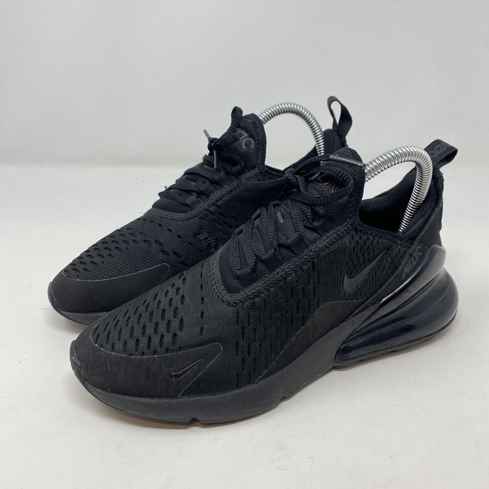 Nike Air Max 270 Shoes Womens US 7 Triple Black Mesh Running Sneakers AH6789-006